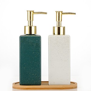 Bộ chai xịt, chai đựng xà phòng, dầu gội, sữa tắm, nước rửa tay, nước giặt dạng nhấn, hình vuông, kiểu châu Âu, không chứa dung dịch, có nắp đậy - Product Image 5