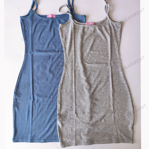 Mini Abito Estivo da Donna con Logo Personalizzato, Senza Maniche, in <span class=keywords><strong>Cotone</strong></span> Elasticizzato a Costine, Vestito Aderente Casual - Product Image 5