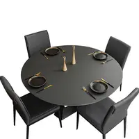 Toalha de mesa redonda de couro sólido, proteção à prova d'água para decoração de mesa redonda ou oval