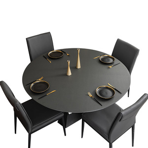 Solid Leather Tablecloth waterproof round table mat custom round oval table party Decor cover ROHS Certification