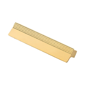 Classic Premium <b>Brass</b> <b>Pull</b> Handle Gold Finished Grooved Design Cabinet <b>Drawer</b> Dresser Furniture Hardware Knob - Product Image 1
