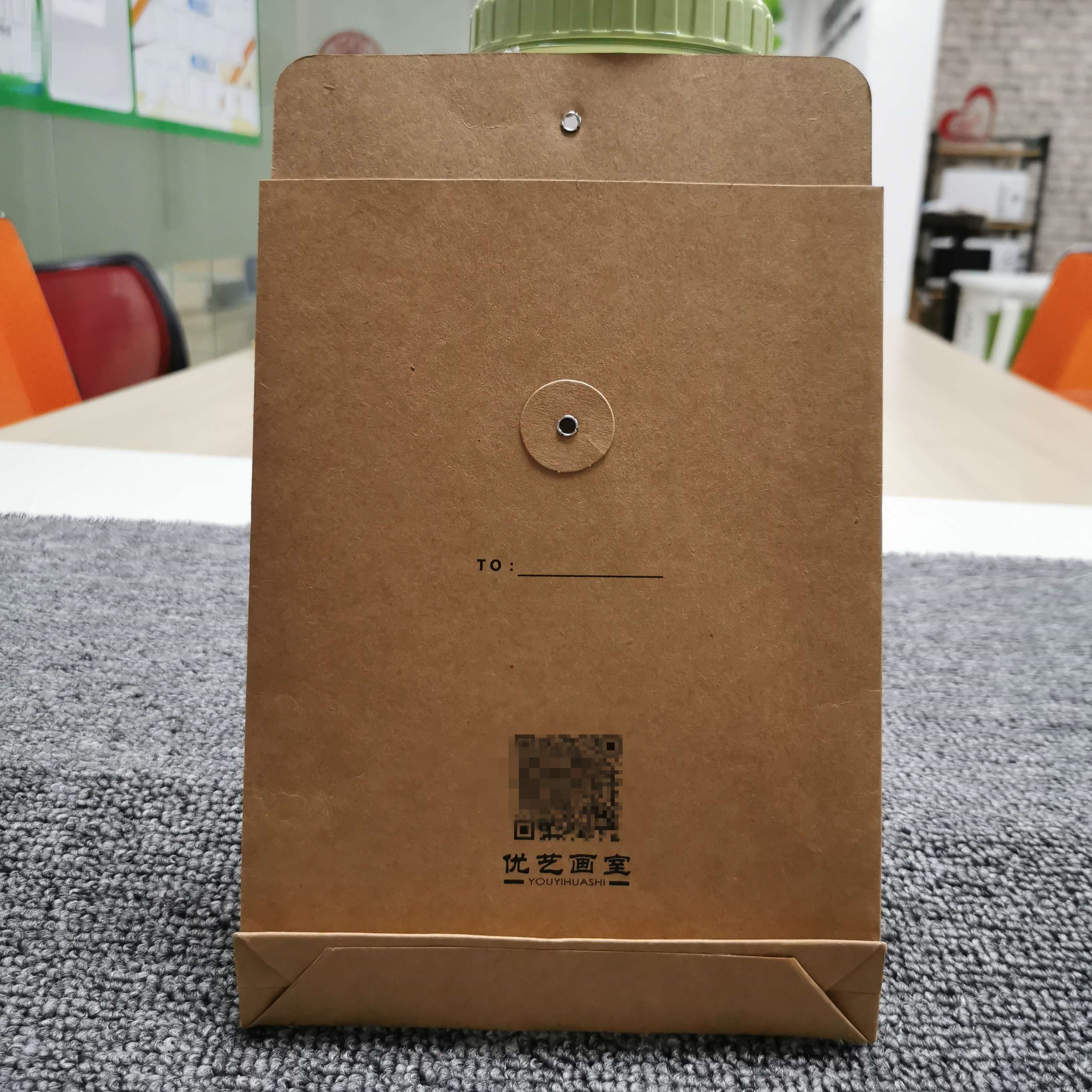 wholesale custom a4 brown kraft paper portable envelope file folder bag with line fastener