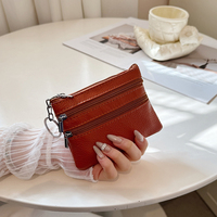 Dompet Mini Fashion Wanita dengan Ritsleting, Tempat Kartu Kecil, Liontin, Dompet Koin Unik, Tas Hadiah