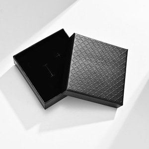 Ring and <b>earring</b> <b>gift</b> <b>box</b>, diamond-patterned black paper packaging <b>box</b>, pendant set jewelry <b>box</b> accessories. - Product Image 2