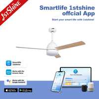 Ventilateur de plafond 1stshine de 52 pouces avec télécommande, écologique, de qualité commerciale, personnalisable OEM/ODM, à économie d'énergie avec lumière LED