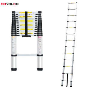 Escalera Telescópica de Aluminio SoYoung de 3.2 m con Diseño Plegable y Capacidad de Carga de 150 kg, Opciones de Goma y Barra de Equilibrio Disponibles - Product Image 3