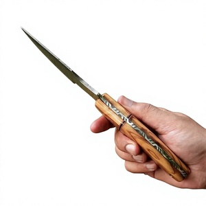 Cuchillo Desollador de Acero de Damasco de Calidad Premium con Mango Ergonómico y Funda de Cuero, Cuchillos Desolladores Personalizables OEM - Product Image 3