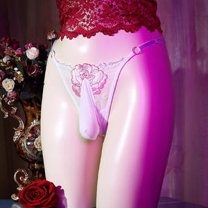 Мужское сексуальное белье-треугольник больших размеров с персонализированной вышивкой бабочки, дышащая сетка, прозрачное, соблазнительное - Product Image 5