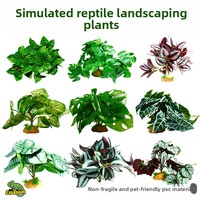 Boîte d'élevage pour reptiles, décorative, en écorce d'arbre, pour araignées, scorpions, geckos, lézards, tortues, cachette pour animaux de compagnie, plantes artificielles en PVC