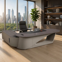 Bureau de direction de luxe moderne en L avec panneau design en placage pour projets d'aménagement intérieur de bureaux de PDG au Moyen-Orient, Dubaï, Arabie Saoudite