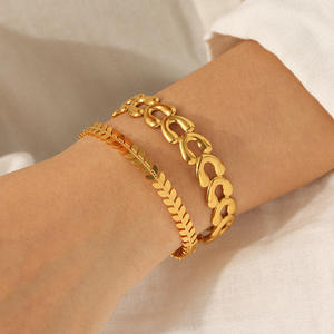 צמידים אזיקים נירוסטה עבור נשים תכשיטי אופנה <span class=keywords><strong>B128</strong></span> - Product Image 3