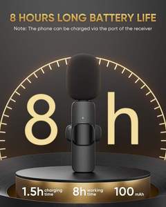 Xách tay giảm tiếng ồn không dây <span class=keywords><strong>Microphone</strong></span> K9 K8 không dây Lavalier Mini <span class=keywords><strong>Microphone</strong></span> Windproof cho ngoài trời phát sóng trực tiếp - Product Image 5
