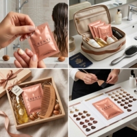 Fabrication d'échantillons de shampoing cosmétique en feuille d'aluminium personnalisée avec impression anti-odeurs Paquet de petits sachets scellés sur trois côtés
