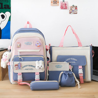 Vente en gros d'usine de sacs d'école à la mode pour étudiants 5 pièces ensemble grands sacs à dos cartable pour étudiants sac à dos pour femmes sacs à dos d'université