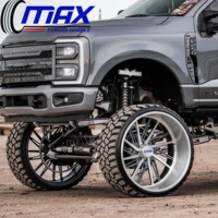 24x12 24x14 26x16 8x6.5 8x165.1 Super Single Geschmiedete Felgen mit schwimmenden Billet-Kappen, tiefem Felgenbett und Deep Dish für Dodge Ram 2500 3500