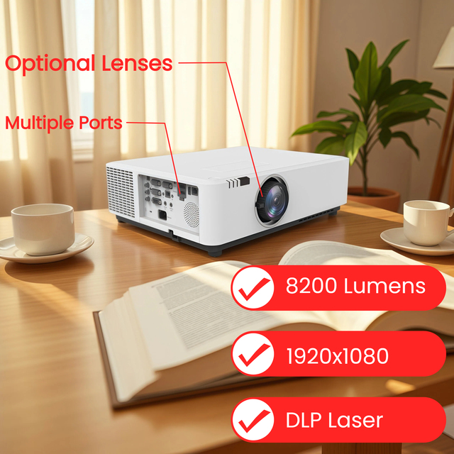 SMX Large Venue 3LCD Outdoor Business Native 1920x1080 Full HD 8200 Lumens Short Throw Laser Projector