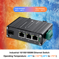 Switch Ethernet PoE Gigabit industriel durci à 3 ports, Switch réseau fibre non géré, 3 ports PoE++ 802.3at, 1 port SFP 100/1000X