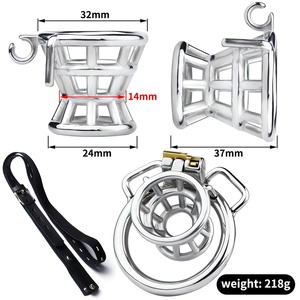 FRRK Nuevo Jaula de Castidad Masculina con Cabeza Expuesta y Bloqueo Interno de Cintura, Dispositivo de Castidad - Product Image 3