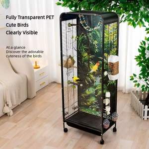 Nichoir et cage à oiseaux en métal de luxe moderne pour oiseaux de grande et petite taille - Durable et sécurisé, taille réglable, emballage en boîte - Product Image 4