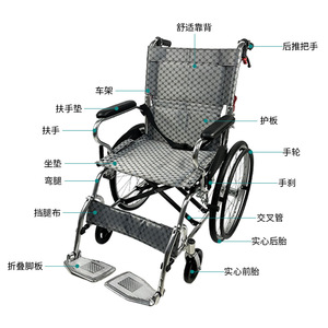 Aluminum Alloy Wheelchair Foldable Ultra <b>Light</b> Manual For Elderly Disabled Rehabilitation <b>Stroller</b> - Product Image 1