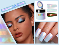 Iridiscente Arco Iris Aurora Opalescente Blanco Super Camaleón Cambio de color Sombra de ojos Camaleón Pigmento