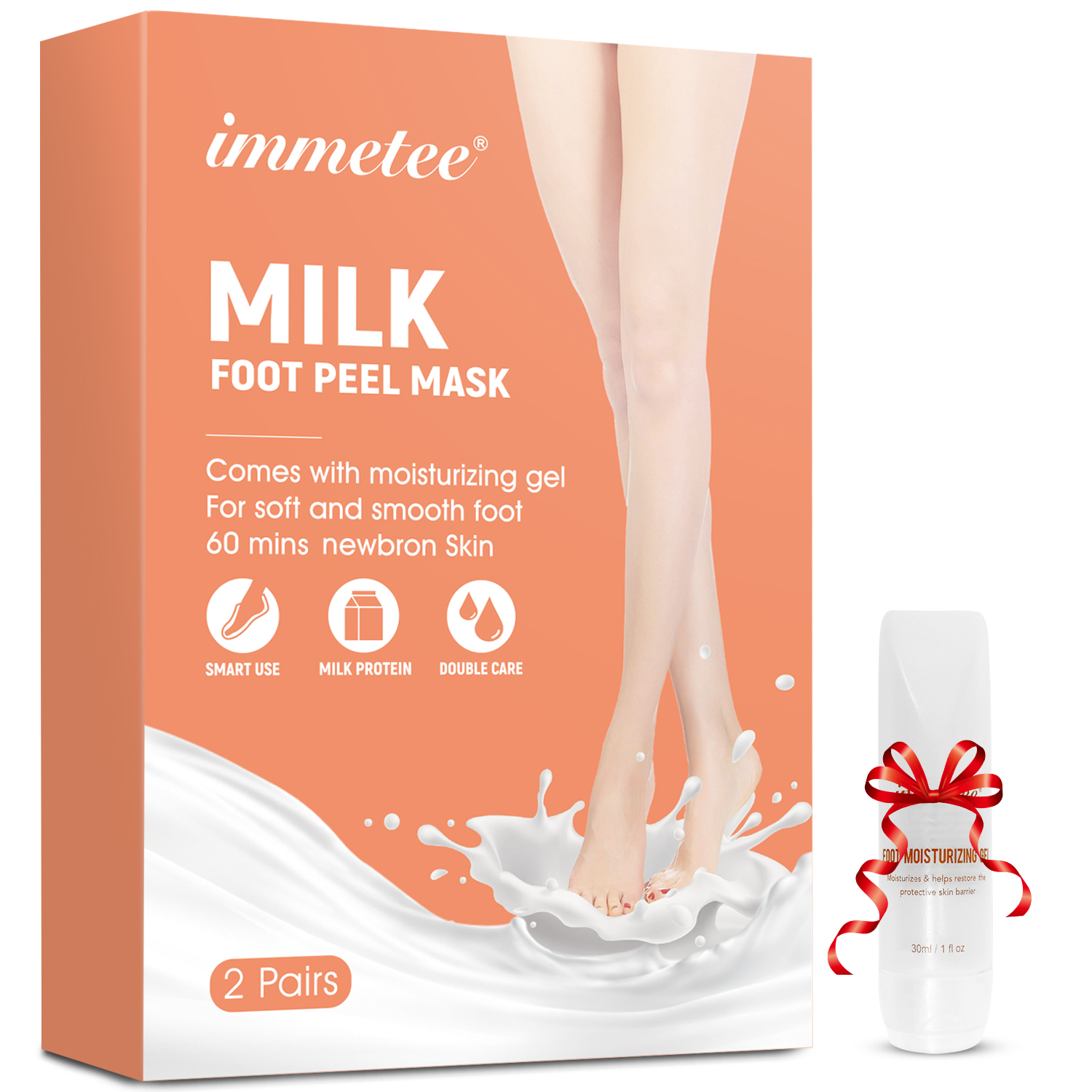 Immetee 2 пакета для детской стопы и удаления омертвевшей кожи мозолей ОТШЕЛУШИВАЮЩИЙ ПИЛИНГ естественное Лечение Пилинг маска для ног