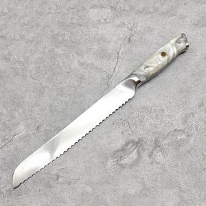 Ensemble de 6 couteaux de cuisine en acier Damas avec manche en résine blanche et <span class=keywords><strong>support</strong></span> magnétique en bois de luxe – Édition 2026 - Product Image 6