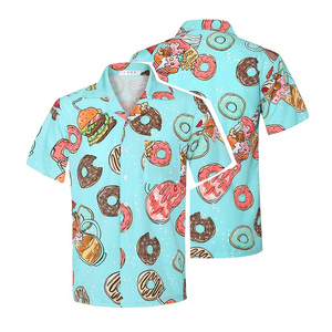 도매 전체 디자인 인쇄 하와이안 셔츠 남자 반소매 버튼 다운 셔츠 남자의 리조트 티셔츠 사용자 정의 남성 하와이안 셔츠 - Product Image 1