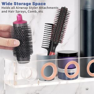 Support mural organisateur accessoires de stockage Compatible Airwrap Styler sèche-cheveux supersonique comprend des crochets de support accessoires - Product Image 3
