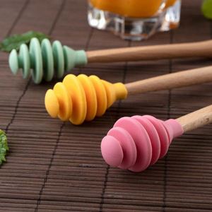 Eco-Friendly Food Grade <b>Silicone</b> Honey Stirrer & Dipper Reusable Non-Slip Kitchen <b>Tool</b> - Product Image 3