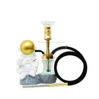 Chicha LED lumineuse style astronaute, grand ensemble de chicha arabe à tube unique pour bars KTV