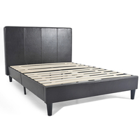 Cadre de lit pliable en bois de pin massif noir, grand lit de luxe moderne, vente directe d'usine Nisco, durable et écologique