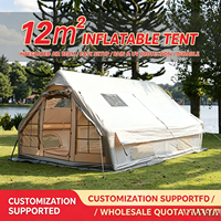 Tente gonflable familiale pour glamping, résistante à l'eau, grand espace, protection UV, respirante, portable, pour le camping en plein air