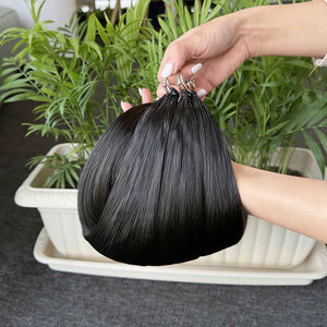 Extensions de cheveux humains naturels et soyeux, lisses, au crochet, 100 % vierges non traitées, tissage de cheveux couleur naturelle, faits à la main - Product Image 3