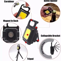 Mini Linterna LED Recargable USB para Llavero, Luz de Trabajo COB Portátil de Bolsillo, Magnética, para Senderismo y Camping al Aire Libre