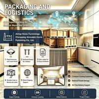 Meuble mural moderne pour cuisine, ensemble d'armoires avec rangement multi-niveaux, construction en bois durable, finition résistante à l'eau pour la maison et l'hôtel