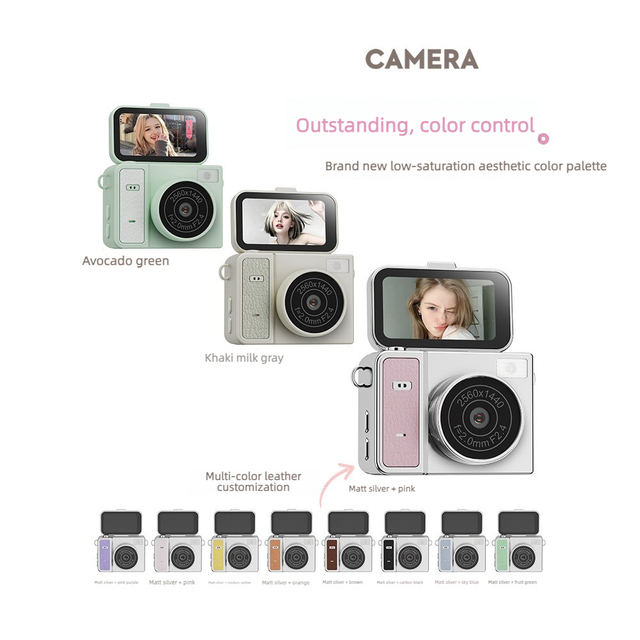 Rolin S162 Mini Retro CCD Digital Camera 300MP Flip Screen 4K Ultra HD Student Lightweight Portable for Campus Life and Shooting