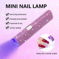 Lampe UV portable en strass pour ongles en gel Lampe à ongles en gel 3W sans fil rechargeable avec séchage flash LED pour ongles