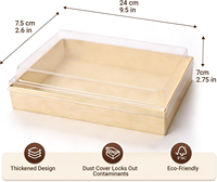 Petites boîtes à charcuterie avec couvercles transparents, contenants alimentaires pliables en bois, boîtes à emporter pour apéritifs, desserts, sushis, plateaux de service