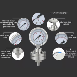 OEM Customizável 2.5 Inch (60mm) Ar Óleo Água Hidráulica Manômetro Diafragma Pequeno Manômetro - Product Image 5