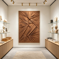 Art mural encadré fait main nœud tissu abstrait 3D, rose poussiéreux minimaliste pour salon villa