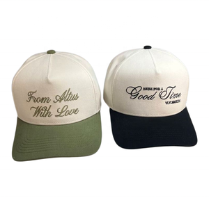 Casquettes de baseball personnalisées pour mariage, bicolores olive, brodées en cursive, style rétro, vierges, à fermeture snapback, pour cadeaux d'invités de fête - Product Image 6