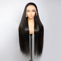 Perruque Lace Front HD 13x4 en Cheveux Humains Vierges Brésiliens Remy 100% Naturels, Densité 150%, Longue, Noire, pour Femmes – Vente en Gros