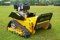 Mesin Pemotong Rumput Robot Mini Bertenaga Diesel Industri 750W*2, Kontrol Jarak Jauh, Desain Beroda Rantai, Kecepatan Maju 0-4km/jam, Lebar Pemotongan