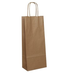 Single Bottle Wine Carrier <b>Bags</b> Eco-Friendly High-Strength Recyclable Kraft <b>Paper</b> for Supermarkets Wine Shops Custom Size - Product Image 2