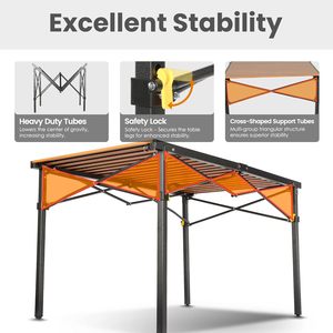 Mesa <span class=keywords><strong>de</strong></span> <span class=keywords><strong>Camping</strong></span> Resistente con Tablero Enrollable <span class=keywords><strong>para</strong></span> 2-6 <span class=keywords><strong>Personas</strong></span>, Carga <span class=keywords><strong>de</strong></span> 220 LB, Plegable y Portátil con Bolsa <span class=keywords><strong>de</strong></span> Transporte <span class=keywords><strong>para</strong></span> <span class=keywords><strong>Camping</strong></span>, Barbacoa y Fiestas - Product Image 5