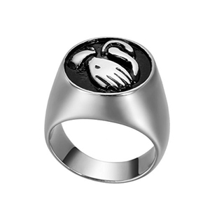 Vintage Virgin Mary Praying Lucky Hands <strong>Silver</strong> Plated Stainless Steel Eternity Band Cremation <strong>Ashes</strong> Holder <strong>Ring</strong> - Product Image 5