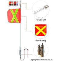 Fouet de sécurité LED éclairé de 1,5 m - Pôle de drapeau pour véhicule de chantier, camion pour l'exploitation minière