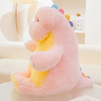 Boneka Dinosaurus Duduk Warna Pastel, Mainan Hewan Isi Lembut dan Halus, Boneka Dino Kartun Lucu untuk Anak-anak, Hadiah Ulang Tahun Bertema Dinosaurus