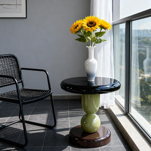 طاولة جانبية حديثة قابلة للتفكيك متعددة الألوان بتصميم فني من الحديد سهلة التجميع لغرفة المعيشة وغرفة النوم والمقاهي - Product Image 1